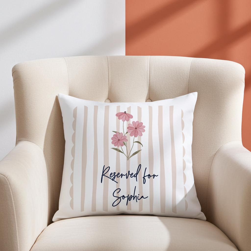 Personalised Floral Cushion | A Charming, Cosy Gift for Any Home