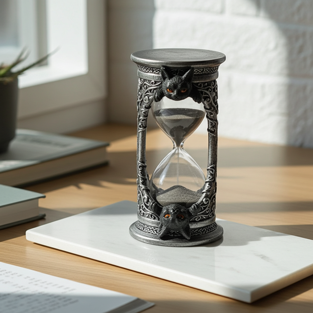 17cm Black Cat Hourglass Timer
