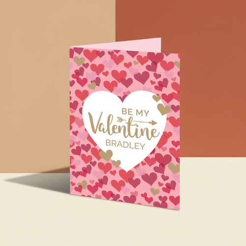 Personalised “Be My Valentine” Confetti Hearts Card | A Gorgeous Gift for Someone Special