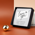 Personalised ‘Love You’ Silver Necklace | Engraved Sentiment Card & Gift Box