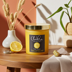 Solar Plexus Chakra Lemon Crystal Chip Candle