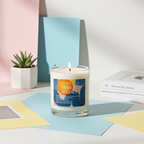 Art Candle Original Clay Artwork Scented Soy Wax in clear glass, Handmade Gift, Wedding Favour, Elegant Home Décor Candle, Luxury Party Bag