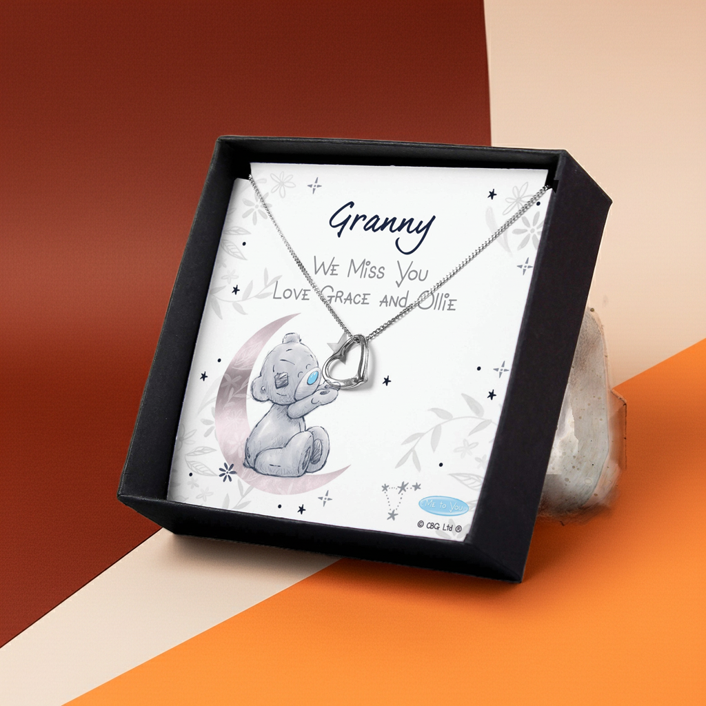 Personalised Me To You Moon & Stars Necklace | Engraved Gift Box for Birthdays & Mother’s Day - Artfully Curated Creations and identify whats in the image