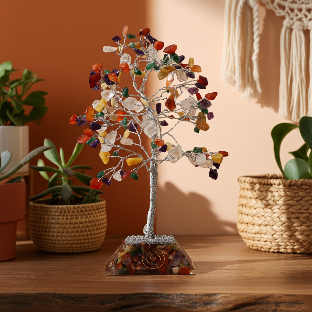 Multi Gemstone Tree With Organite Base