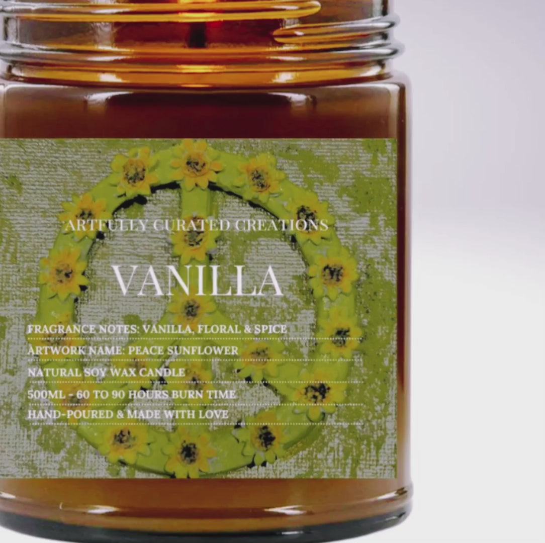 Art Candle Original Clay Artwork Scented Soy Wax in Amber Jar, Handmade Gift, Wedding Favor, Unique Home Décor Candle, Luxury Party Bag Gift