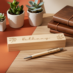Personalised Floral Wooden Pen & Box Set | A Thoughtful Gift for Any Occasion