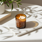 Personalised Birth Flower Candle in Amber Glass Jar | Handmade | A personal gift