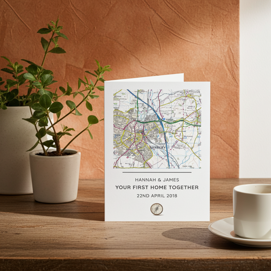 Personalised Present Day Map Message Card | A Unique Way to Celebrate Any Occasion - Artfully Curated Creations and identify whats in the image