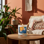 Art Candle Original Clay Artwork Scented Soy Wax in clear glass, Handmade Gift, Wedding Favour, Elegant Home Décor Candle, Luxury Party Bag