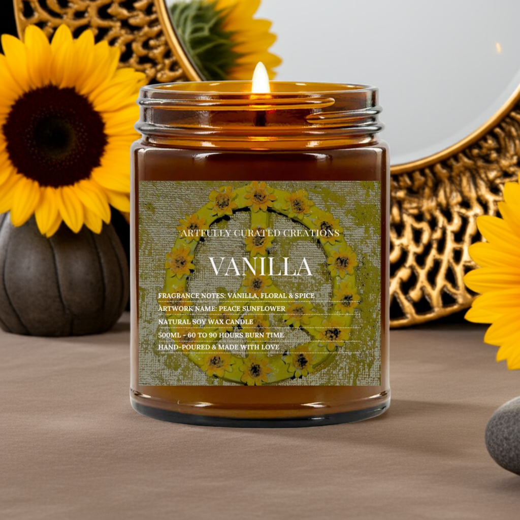 Art Candle Original Clay Artwork Scented Soy Wax in Amber Jar, Handmade Gift, Wedding Favor, Unique Home Décor Candle, Luxury Party Bag Gift - Artfully Curated Creations and identify whats in the image