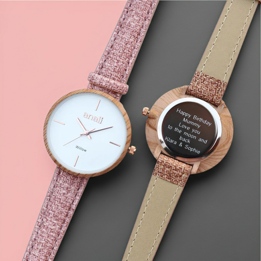 Personalised Ladies Handcrafted Watch By Anaii | Modern Font Engraving | A Personal Gift