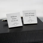Personalised ‘Tie the Knot’ Cufflinks | Engraved Wedding Gift Box