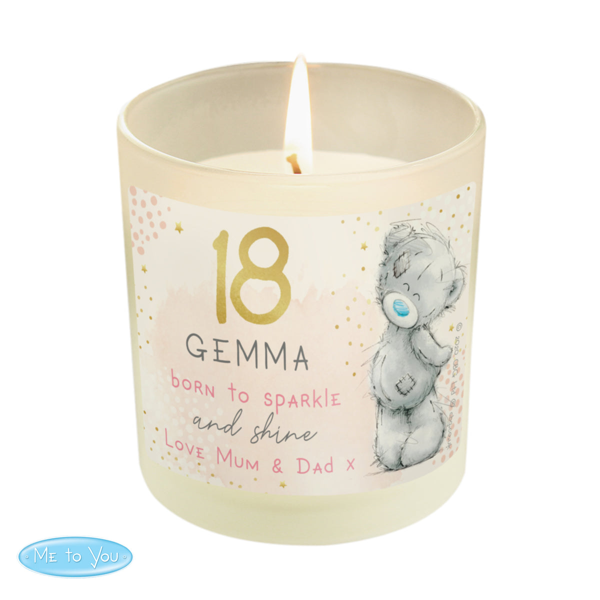 Me to You ‘Born to Sparkle & Shine’ Personalised Vanilla Candle | Birthday Gift for Her - Artfully Curated Creations and identify whats in the image