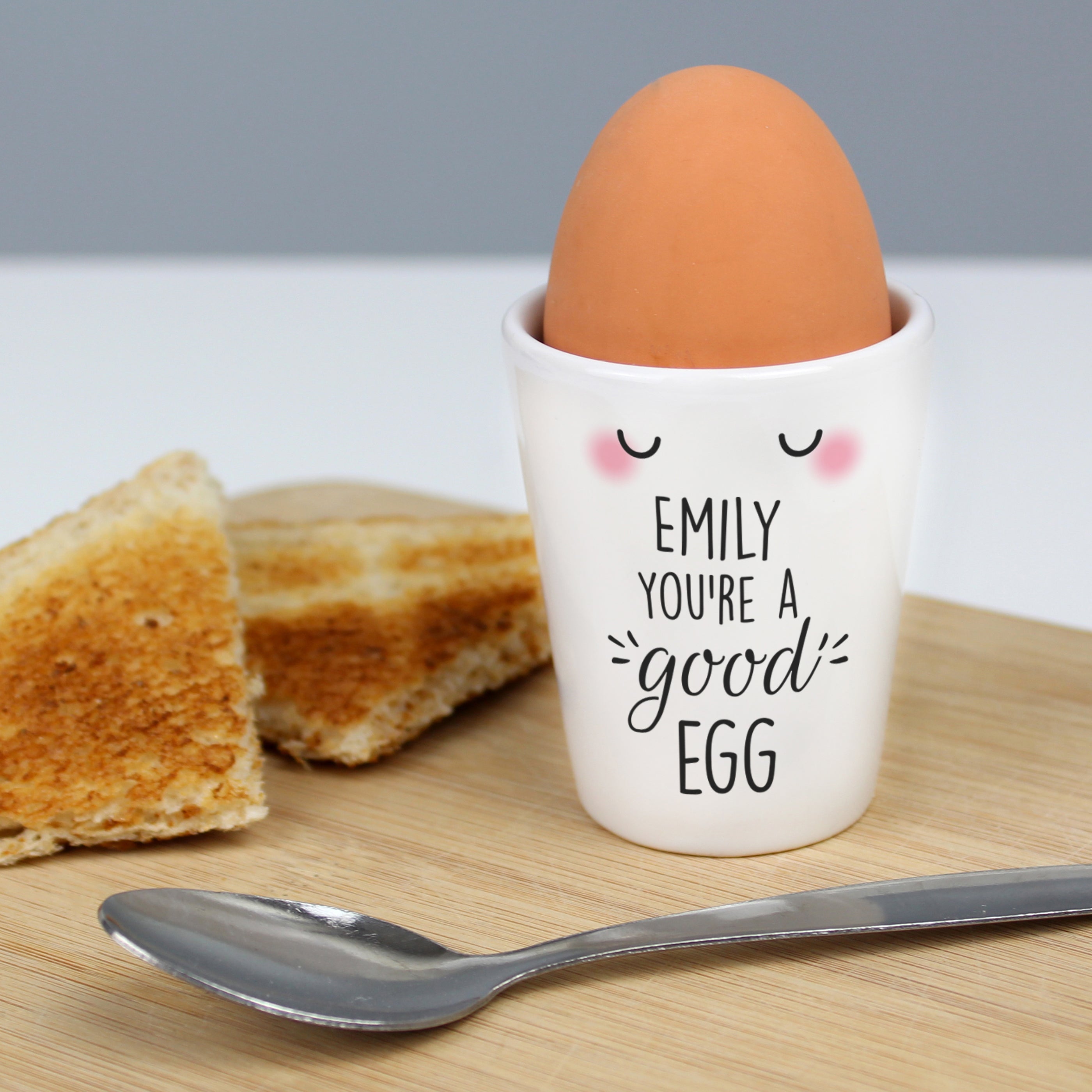 Personalised “You’re a Good Egg” Ceramic Egg Cup | A Cute Easter Breakfast Treat