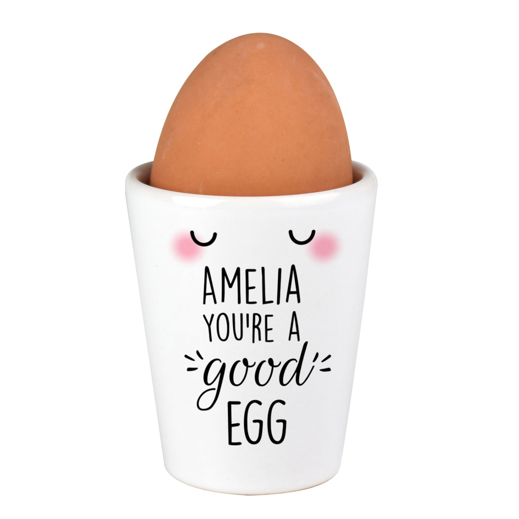 Personalised “You’re a Good Egg” Ceramic Egg Cup | A Cute Easter Breakfast Treat