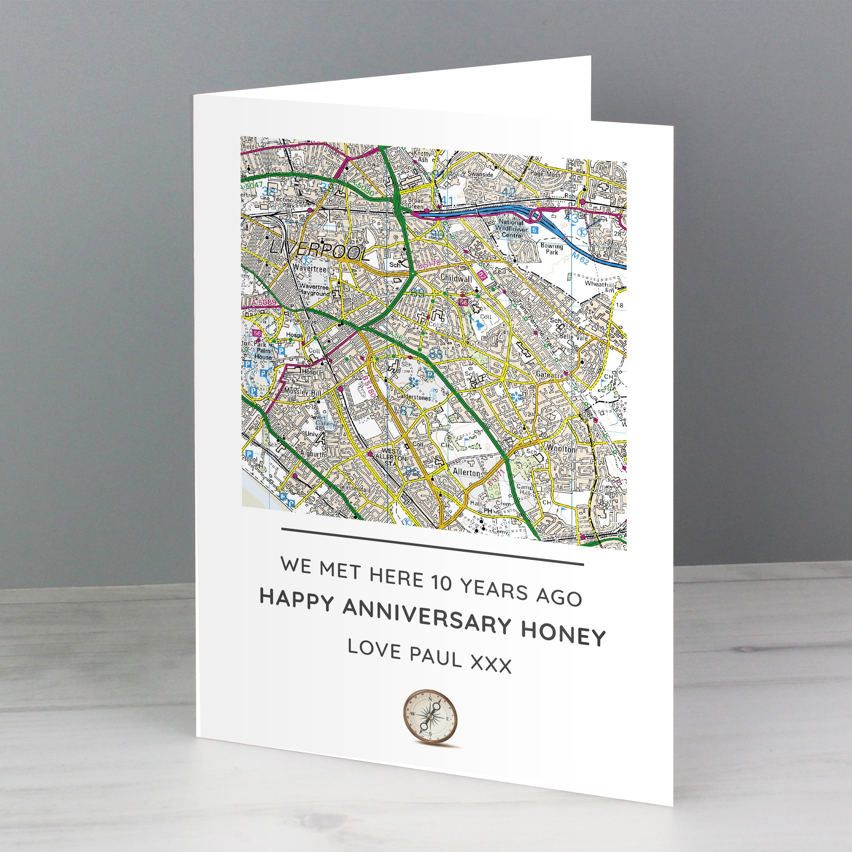 Personalised Present Day Map Message Card | A Unique Way to Celebrate Any Occasion