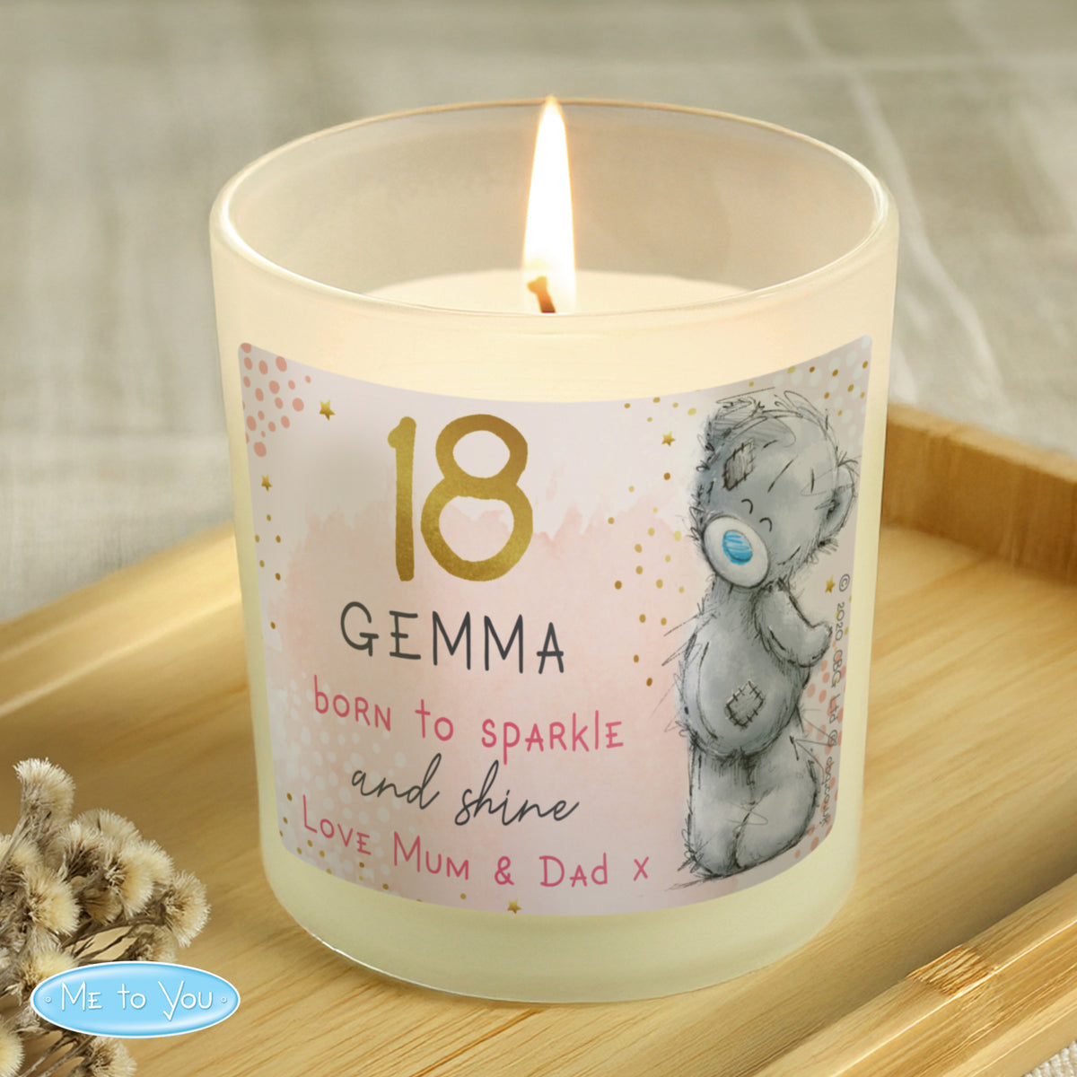 Me to You ‘Born to Sparkle & Shine’ Personalised Vanilla Candle | Birthday Gift for Her - Artfully Curated Creations and identify whats in the image