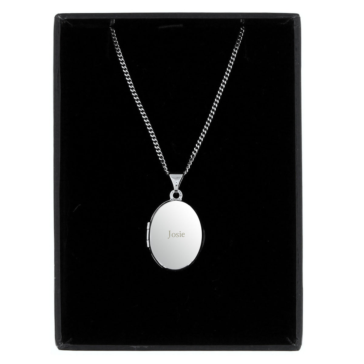 Personalised Sterling Silver Oval Locket | Engraved Name & Photo Keepsake Gift Box - Artfully Curated Creations and identify whats in the image