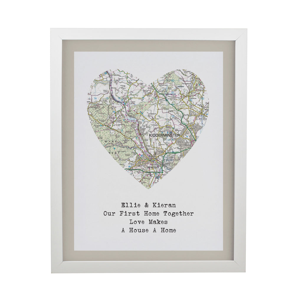 Personalised Present Day Map Framed Print | A Meaningful Gift for Any Occasion
