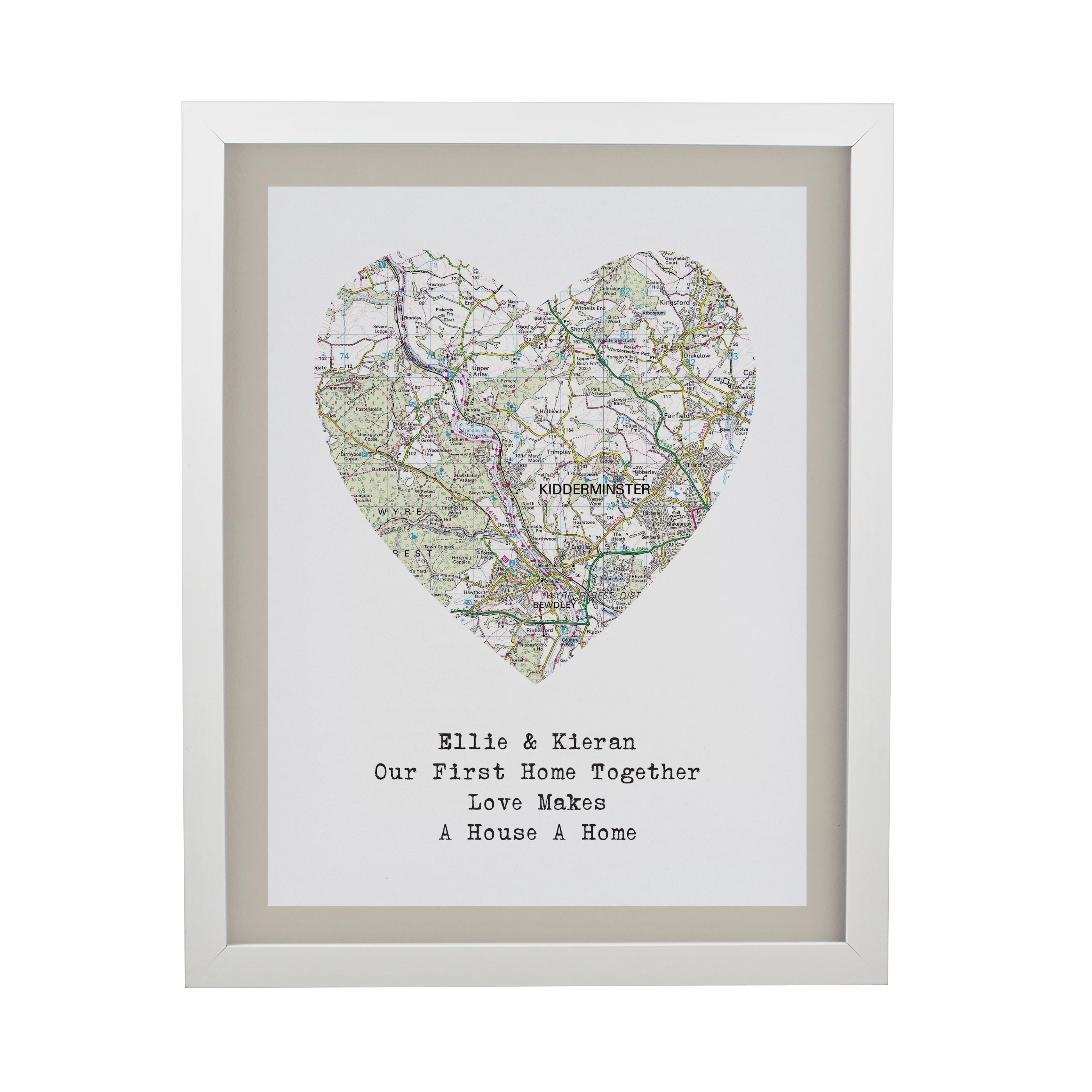 Personalised Present Day Map Framed Print | A Meaningful Gift for Any Occasion