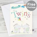 Personalised ‘Congratulations It’s Twins’ Greeting Card | A Sweet Welcome for Double the Joy