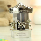 Personalised Silver Plated Carousel Money Box | A Charming Keepsake
