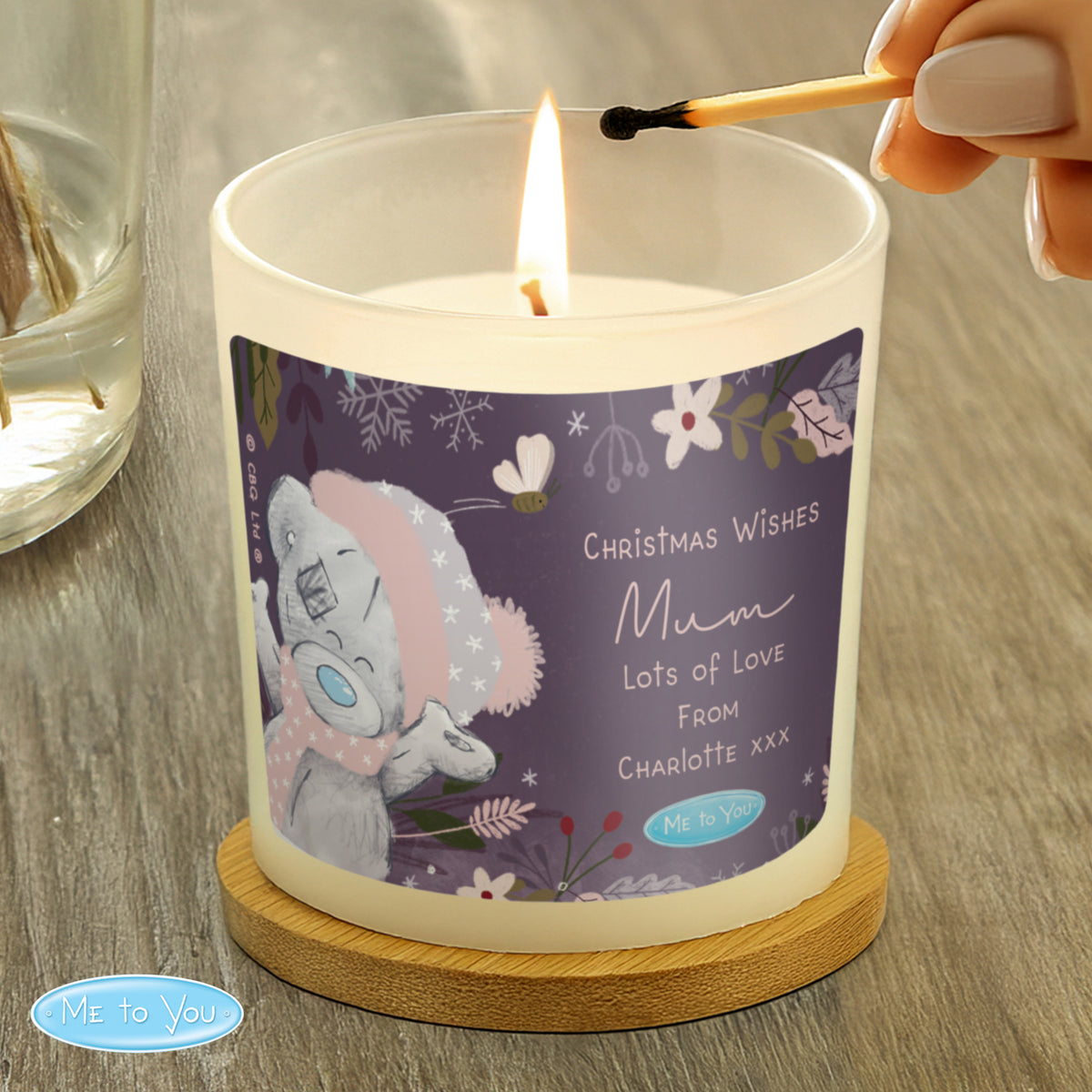 Personalised Me to You Cosy Winter Candle Jar | Custom Christmas Gift - Artfully Curated Creations and identify whats in the image