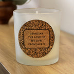 Personalised Floral Vanilla Scented Jar Candle | Custom Cork Label Gift