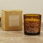 Personalised Floral Amber Glass Vanilla Candle Jar | Custom Message Gift for Any Occasion