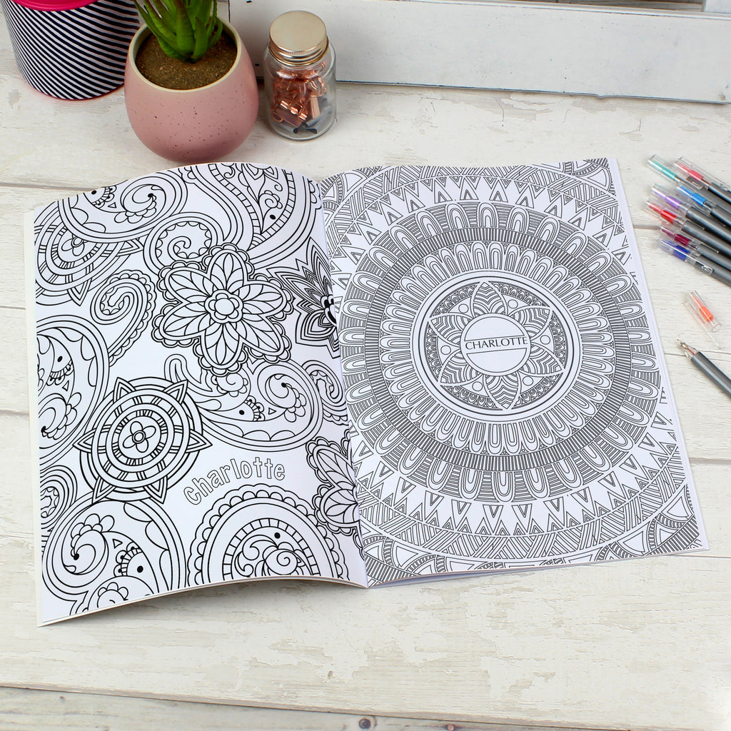 Personalised Mandala Zen Colouring Book | Relaxing Mindful Meditation Gift for Adults