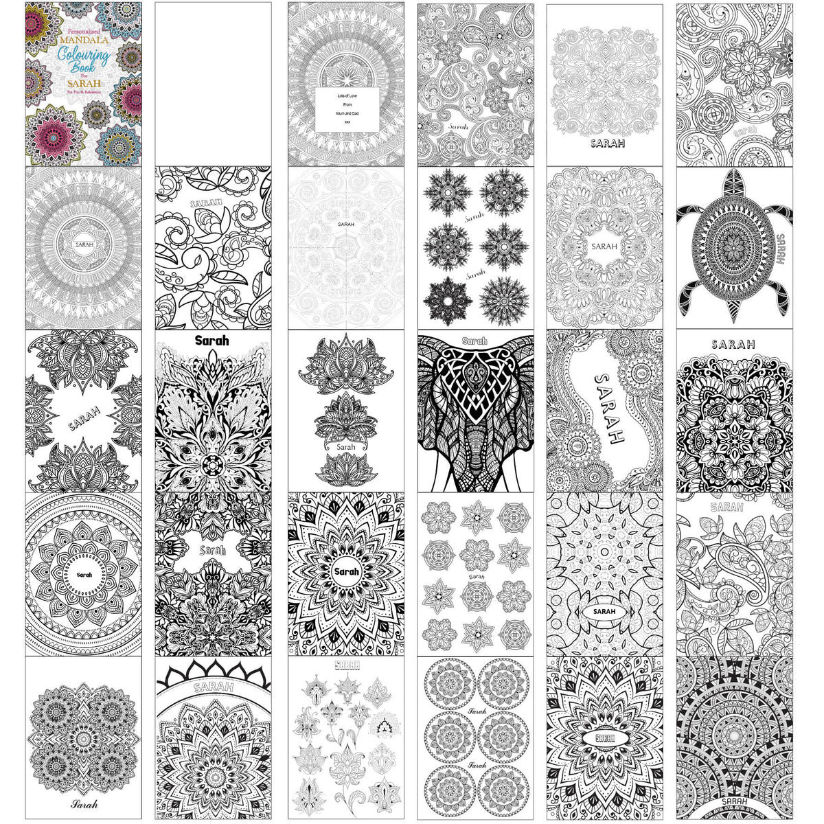 Personalised Mandala Zen Colouring Book | Relaxing Mindful Meditation Gift for Adults - Artfully Curated Creations and identify whats in the image