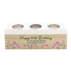 Personalised Shabby Chic Floral Tea Light Box | Custom Message Wooden Gift