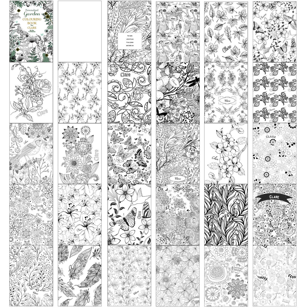 Personalised Gardening Zen Colouring Book | Relaxing Mindful Meditation Gift for Adults