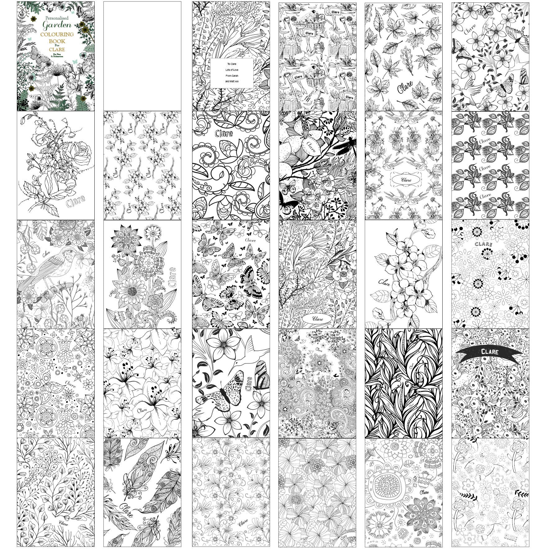 Personalised Gardening Zen Colouring Book | Relaxing Mindful Meditation Gift for Adults