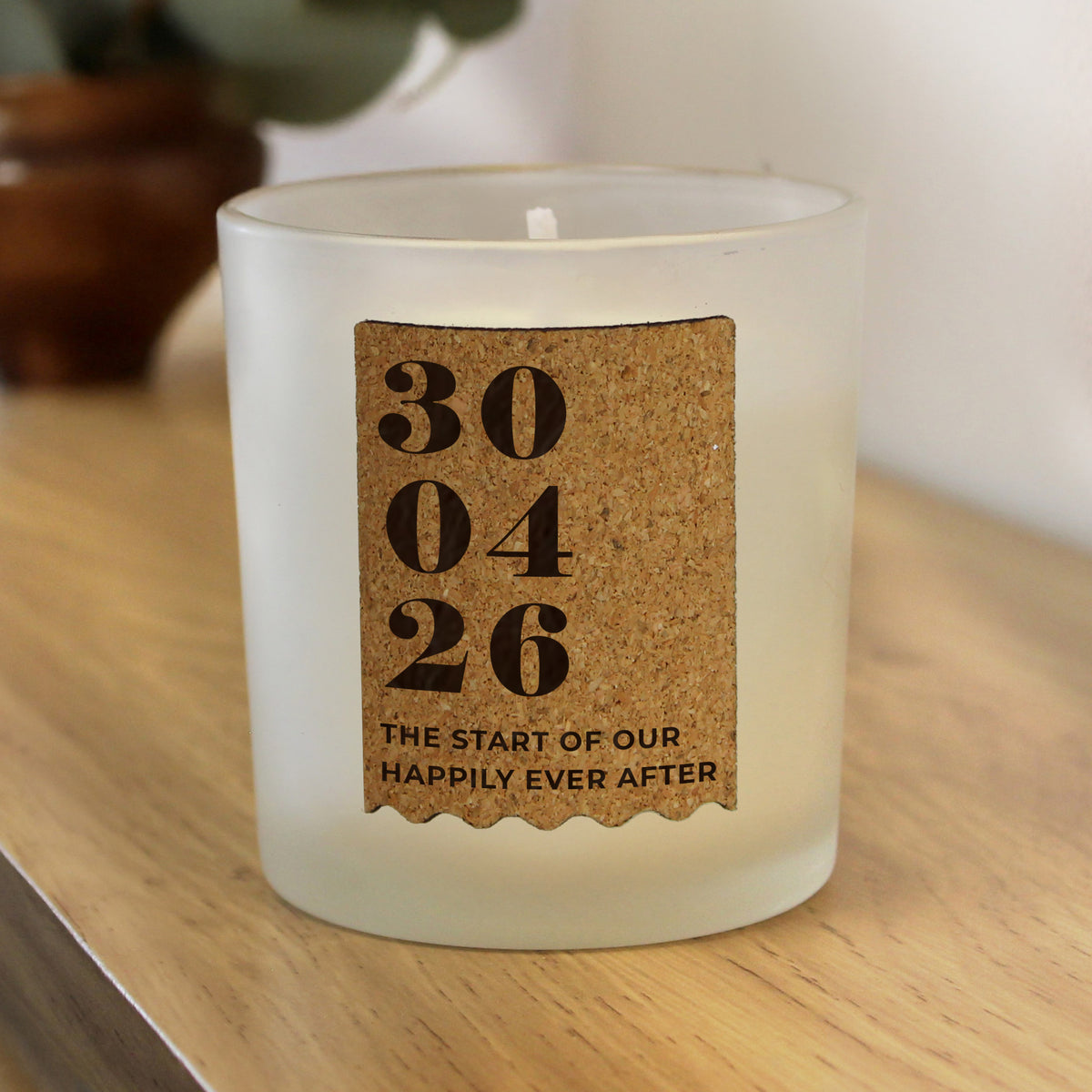 Personalised Vanilla Anniversary Cork Label Candle Jar | Custom Date & Message Keepsake - Artfully Curated Creations and identify whats in the image