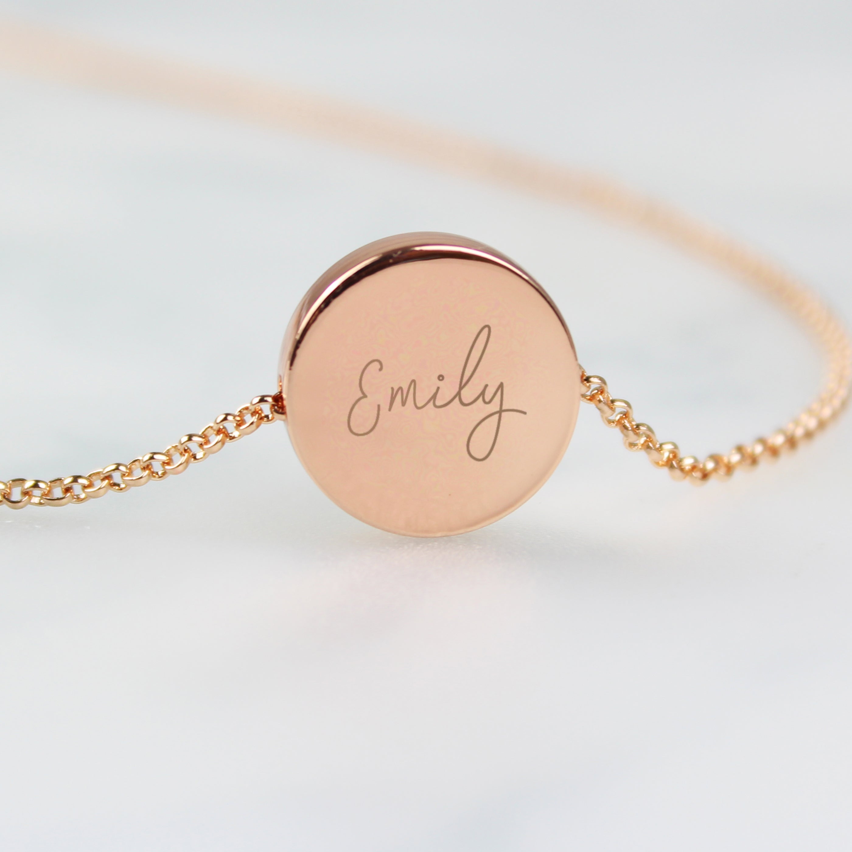Personalised Disc Necklace|  Engraved Gift Box for Bridesmaids, Weddings & Special Occasions