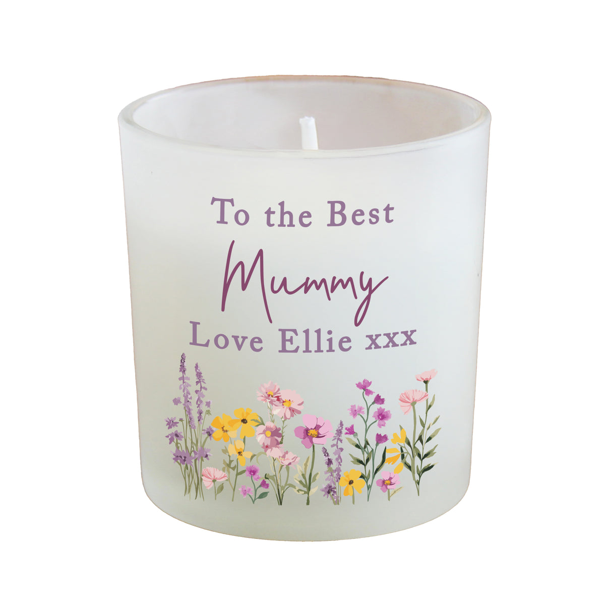 Personalised Wild Flower Jar Candle | Custom Message Gift for Any Occasion - Artfully Curated Creations and identify whats in the image