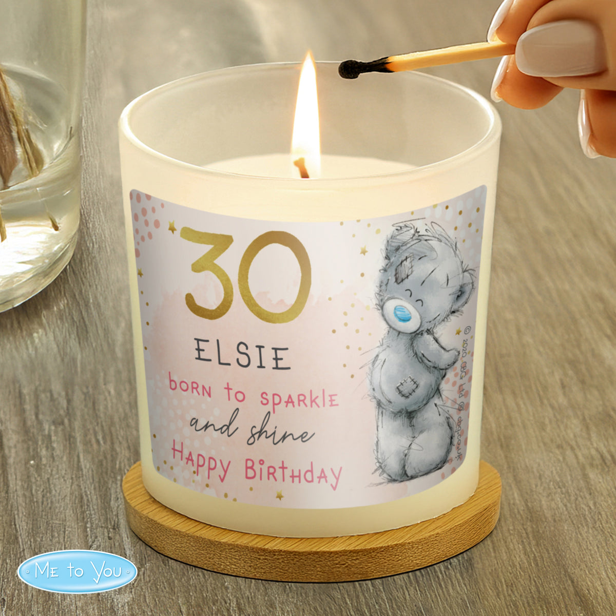 Me to You ‘Born to Sparkle & Shine’ Personalised Vanilla Candle | Birthday Gift for Her - Artfully Curated Creations and identify whats in the image