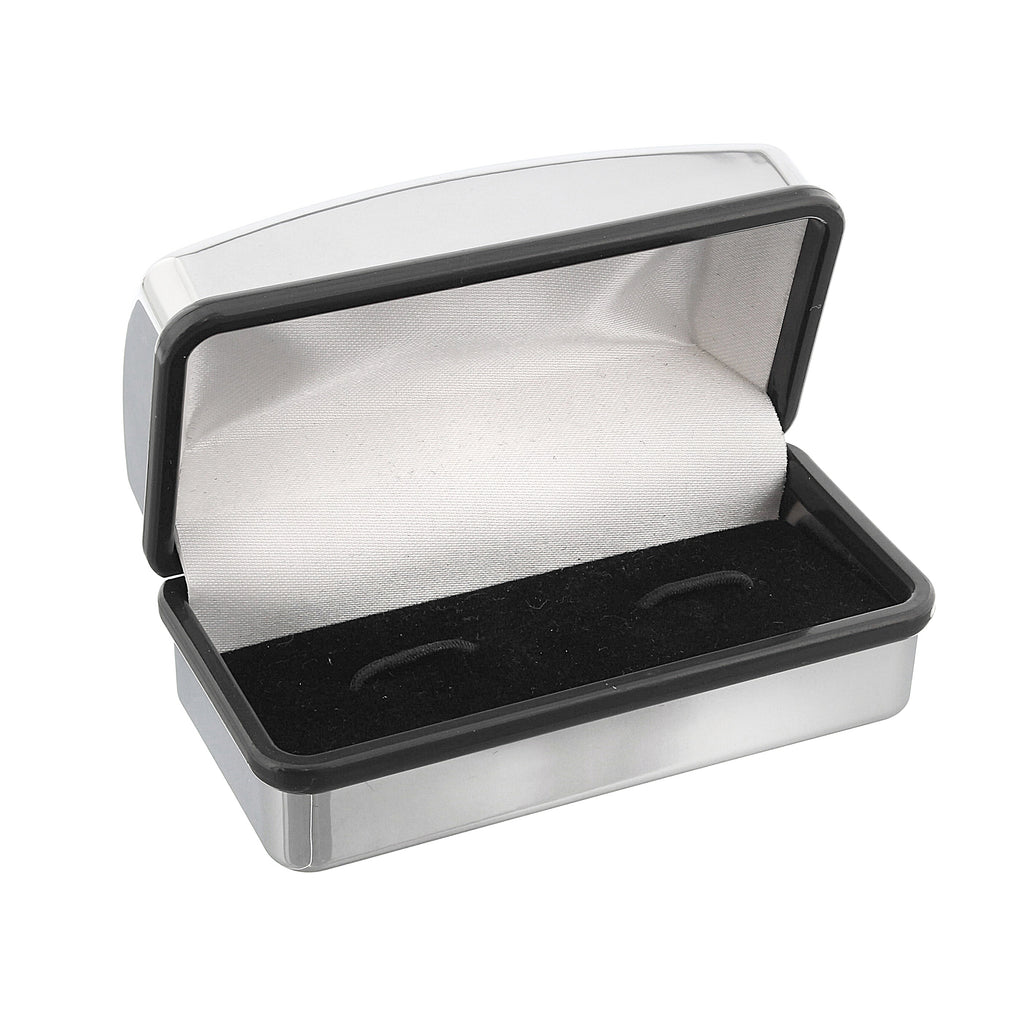 Personalised Silver Cufflink Box | Engraved Keepsake Gift for Weddings, Birthdays & Father’s Day