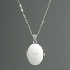 Personalised Sterling Silver Oval Locket | Engraved Name & Photo Keepsake Gift Box