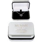 Personalised Sterling Silver Heart Necklace | Engraved Chrome Gift Box
