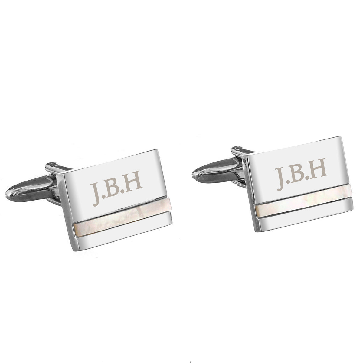 Personalised Mother of Pearl Initial Cufflink | Elegant Gift for Weddings, Birthdays & Father’s Day - Artfully Curated Creations and identify whats in the image