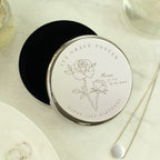 Personalised Birth Flower Round Trinket Box | A Meaningful Gift for Any Occasion