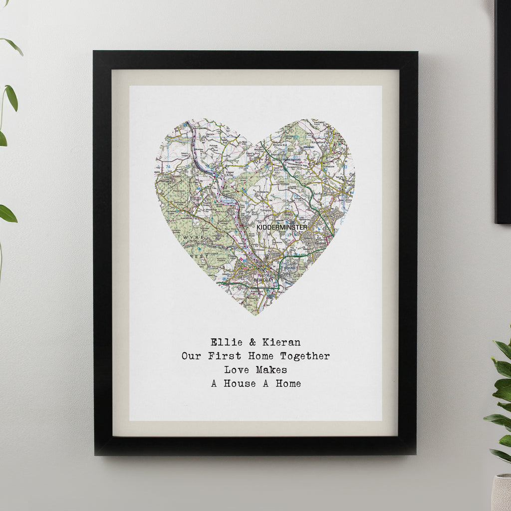 Personalised Present Day Map Framed Print | A Meaningful Gift for Any Occasion