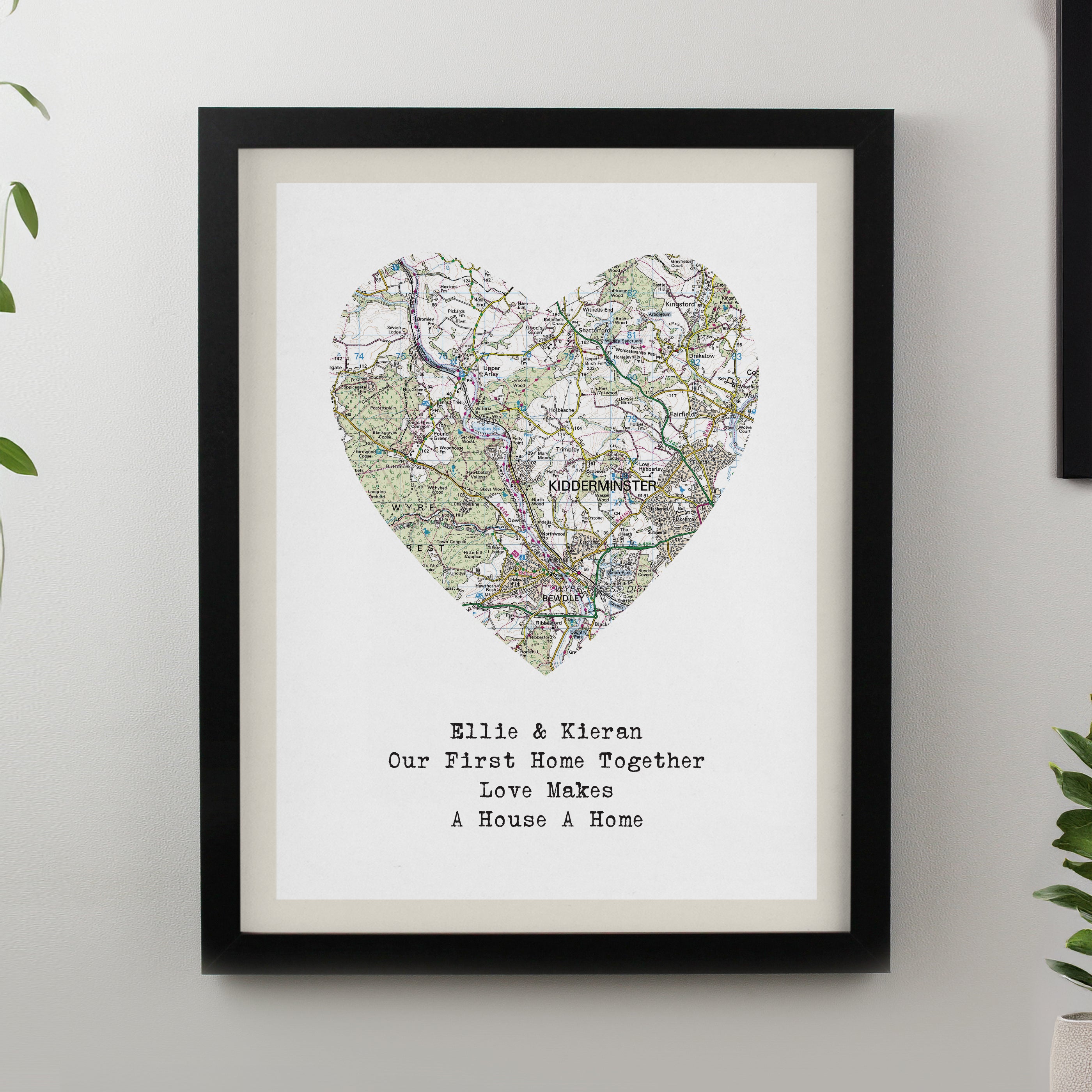 Personalised Present Day Map Framed Print | A Meaningful Gift for Any Occasion