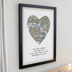 Personalised Present Day Map Framed Print | A Meaningful Gift for Any Occasion