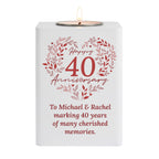 Personalised 40th Anniversary Tealight Holder | Ruby Anniversary Keepsake