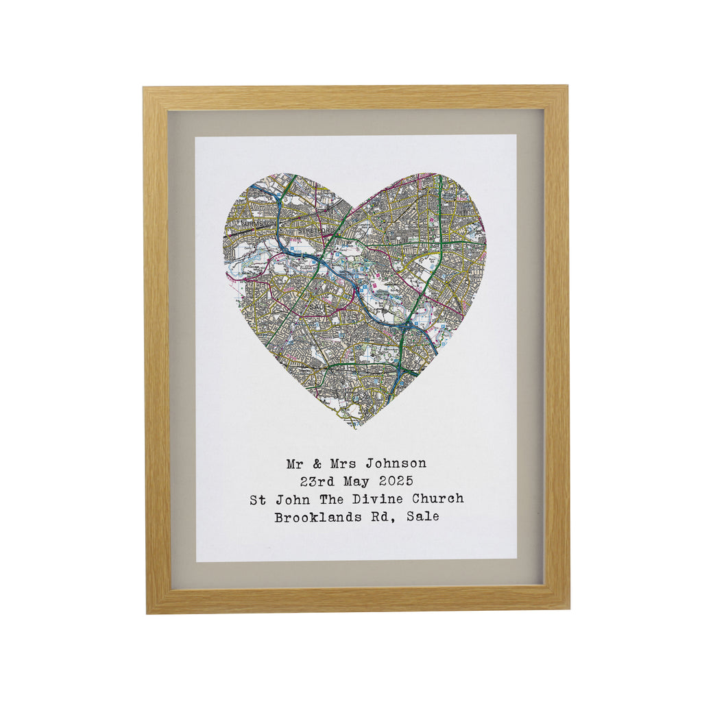 Personalised Present Day Map Framed Print | A Meaningful Gift for Any Occasion