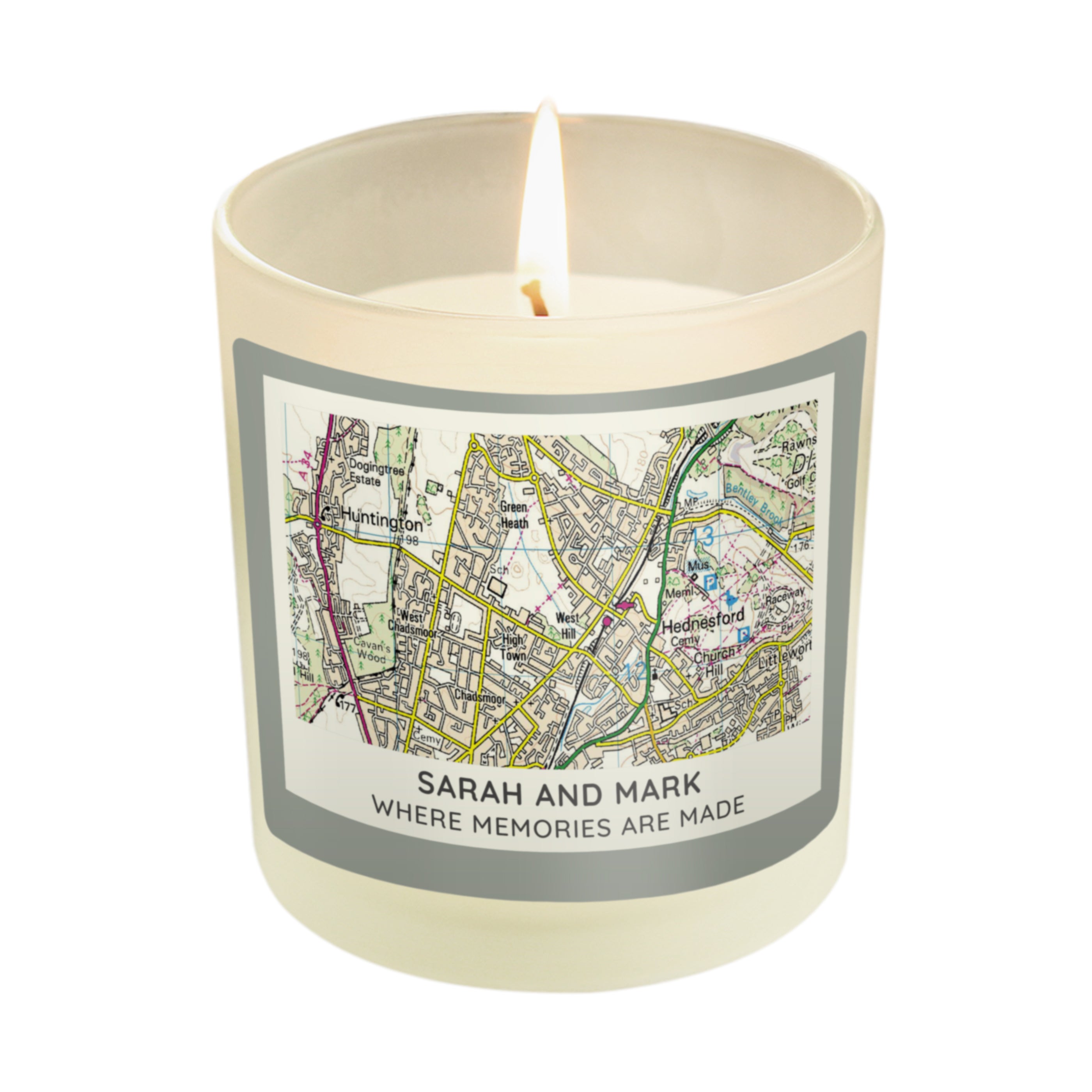 Personalised Present Day Map Vanilla Jar Candle | A Unique Gift for Any Home