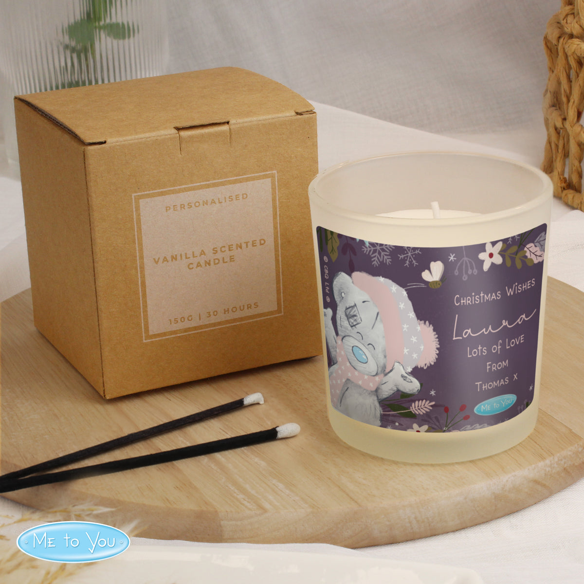 Personalised Me to You Cosy Winter Candle Jar | Custom Christmas Gift - Artfully Curated Creations and identify whats in the image